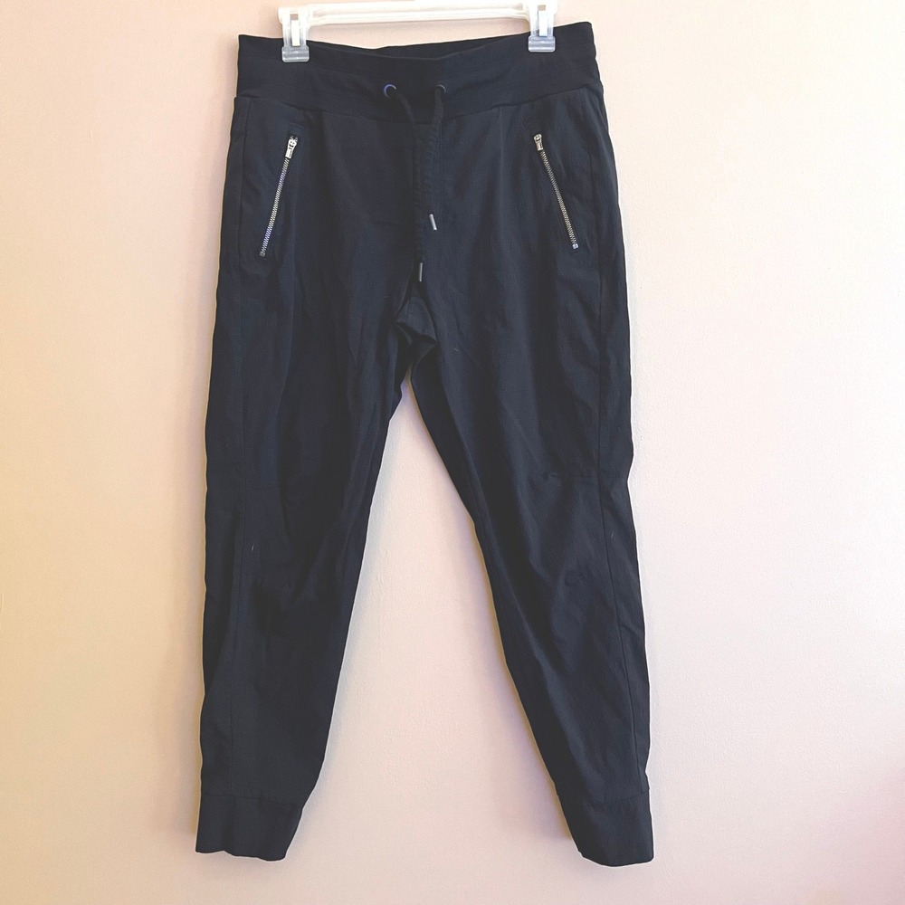 Athleta Trekkie North Jogger Black Hiking Pants Womens Size 8 Ripstop Zippered